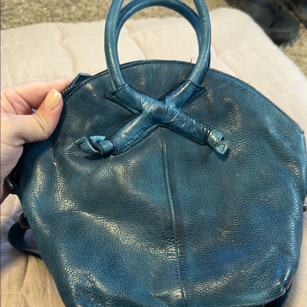 Blue Leather Women's Bag - Picture 5 of 6